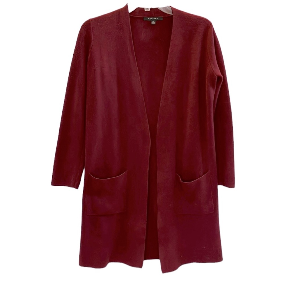 Cyrus long line cardigan burgundy size XS